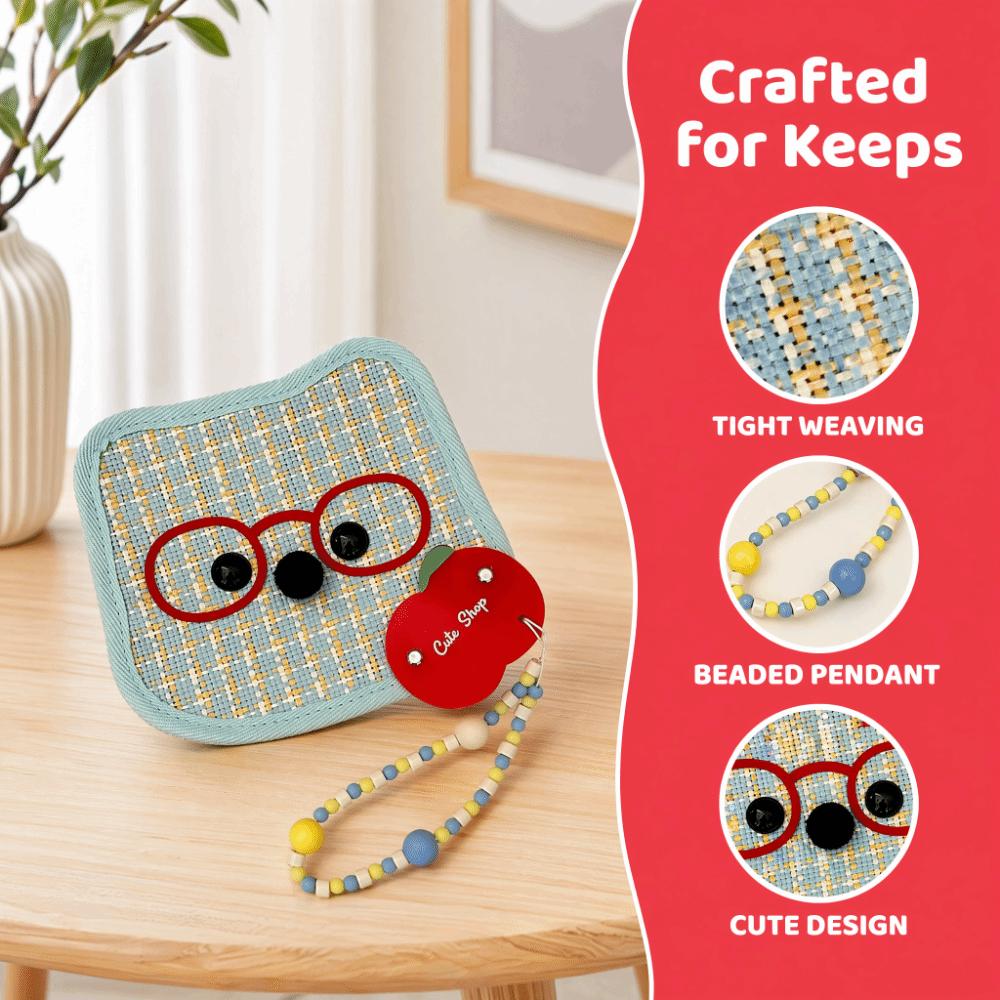 Cartoon Animal Animal Shaped Palm Fan Cattail Woven Handheld Fan Cattail Hand Fan Photo Prop