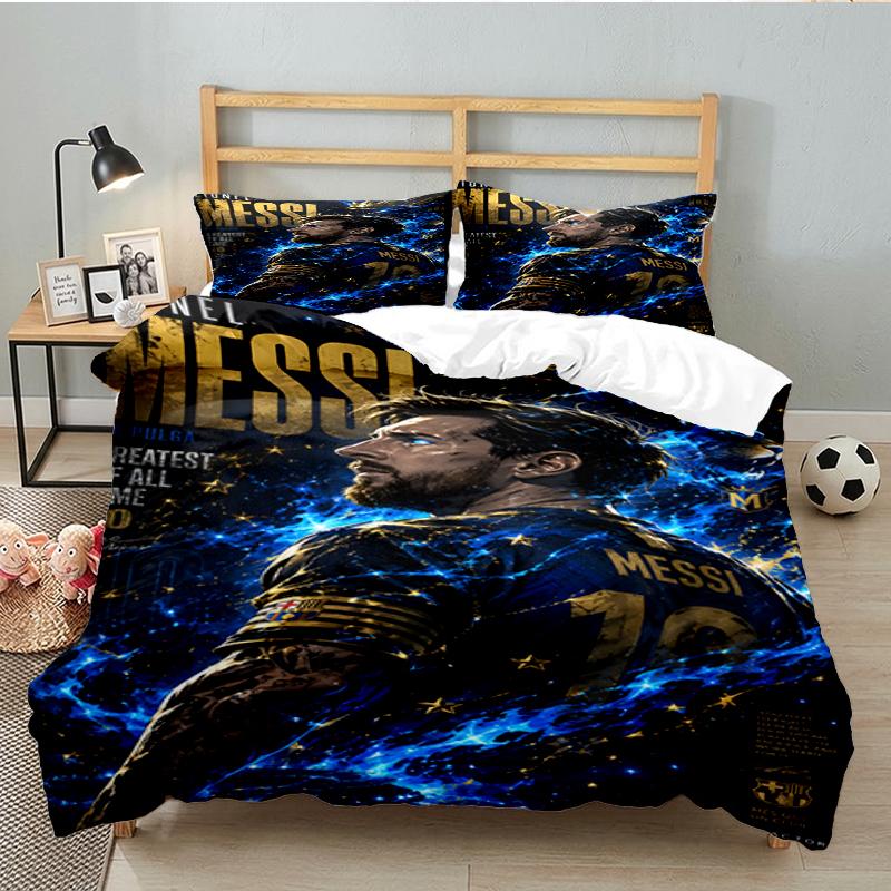 3PCS Argentina's Soccer Triumph Bedding set,Ideal for1pc Duvet Cover And 2pcs Pillowcases Perfect for Christmas gift,Ideal for Bedroom, Dormitory