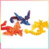 3D Printed Dragon Colorful Gem Dragon Figurines Movable Joint Rotatable Articulated Dragon Crafts Desktop Western Style Ornament