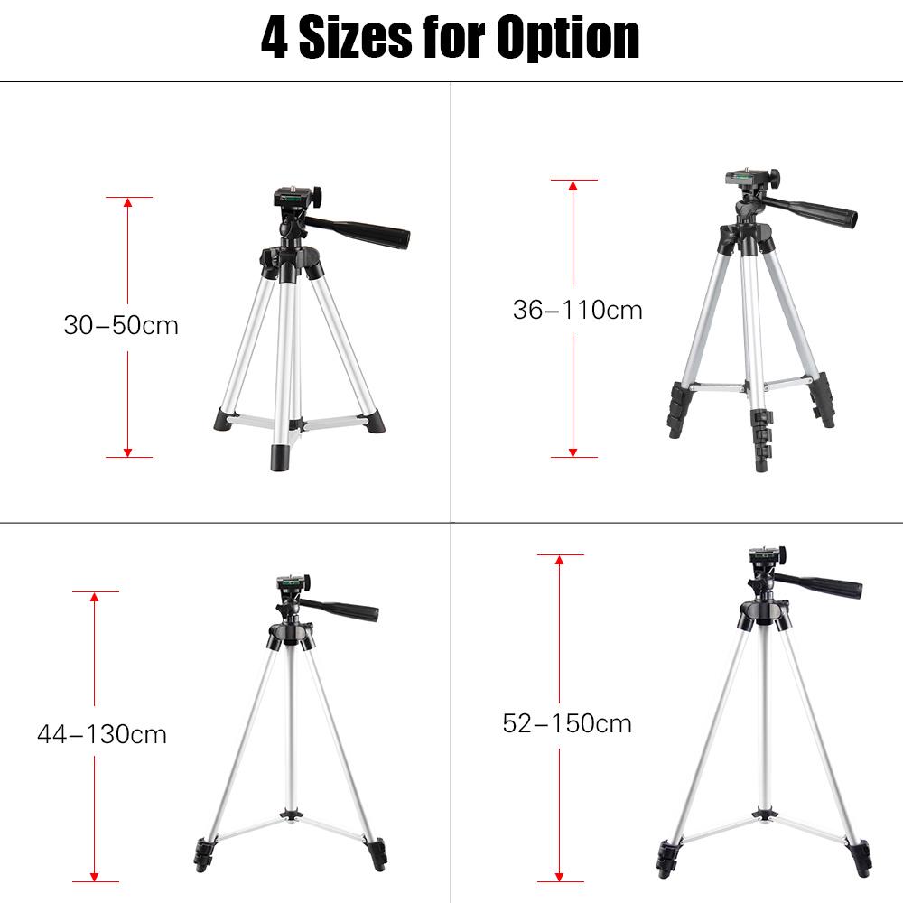 150cm Lightweight Tripod Adjustable Height Three Sections 1/4 Inches Screw for Smartphone Travel Photography Video Shooting for DSLR SLR Camcorder