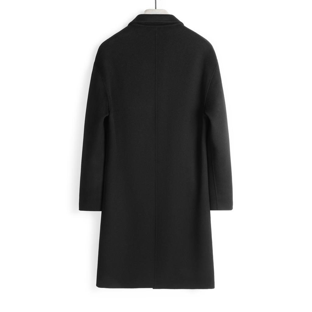 Новое осенне-зимнее двухстороннее шерстяное пальто из 100% шерсти, мужское пальто средней длины, утолщенное пальто из кашемира низи