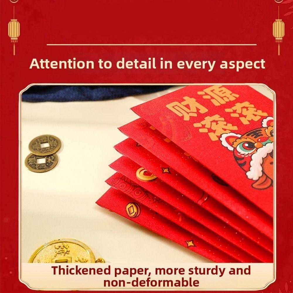 6Pcs/Set Cute 2026 Horse Year Red Envelope Traditional Paper Blessings Printing The Year of The Horse Money Envelope Red Packet