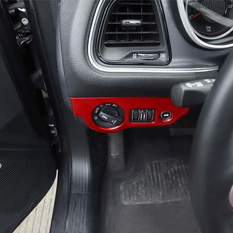 Наклейки-декоративные накладки на панель переключателя фар для Dodge Challenger 2015 и новее, для Charger 2010 и новее, ABS, аксессуары для интерьера