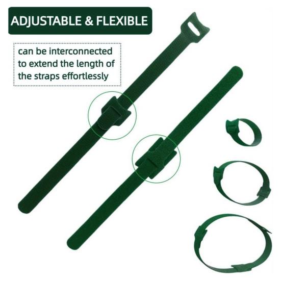 100 шт. Регулируемые подвязки для растений Рождественский венок Подвесные ремешки Нейлоновые садовые кабельные стяжки Украшение перил лестницы и двери