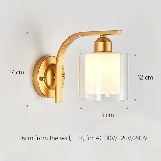 Декоративный светодиодный настенный светильник, железный светильник для ночного чтения, домашняя лестница, винтажный лофт, бра, настенные светильники, стеклянный шар, золотой, черный E27
