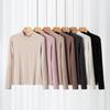 Women's Slimming Modal High-Neck Long-Sleeve Shirt - Versatile Solid Color, Warm for Autumn/Winter