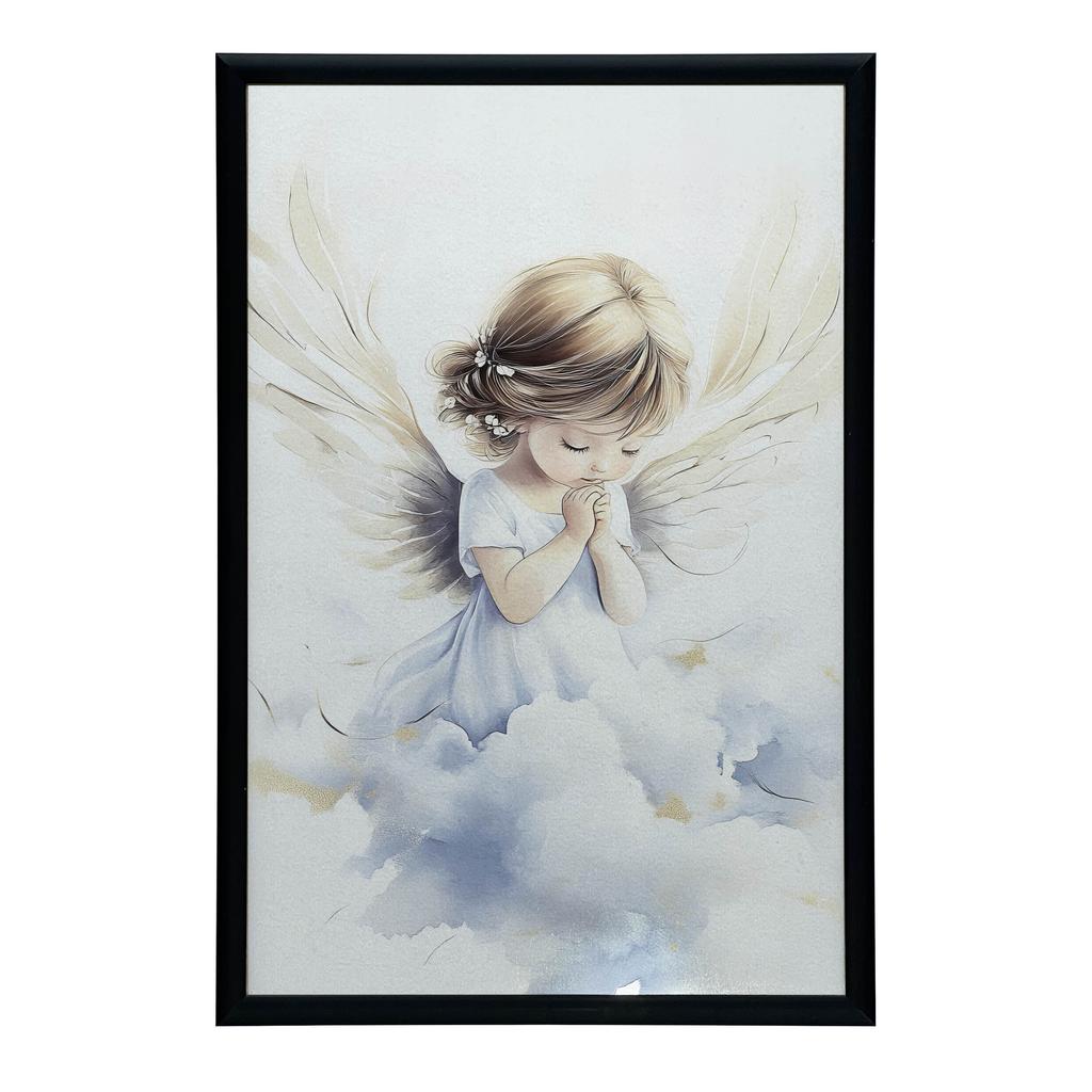 Plakat Anielskie Modlitwy Dziewczynki Plakat Anielskie Modlitwy Dziewczynki, 50X70 Cm, Bez Ramy, Płótno Premium Na Blejtramie