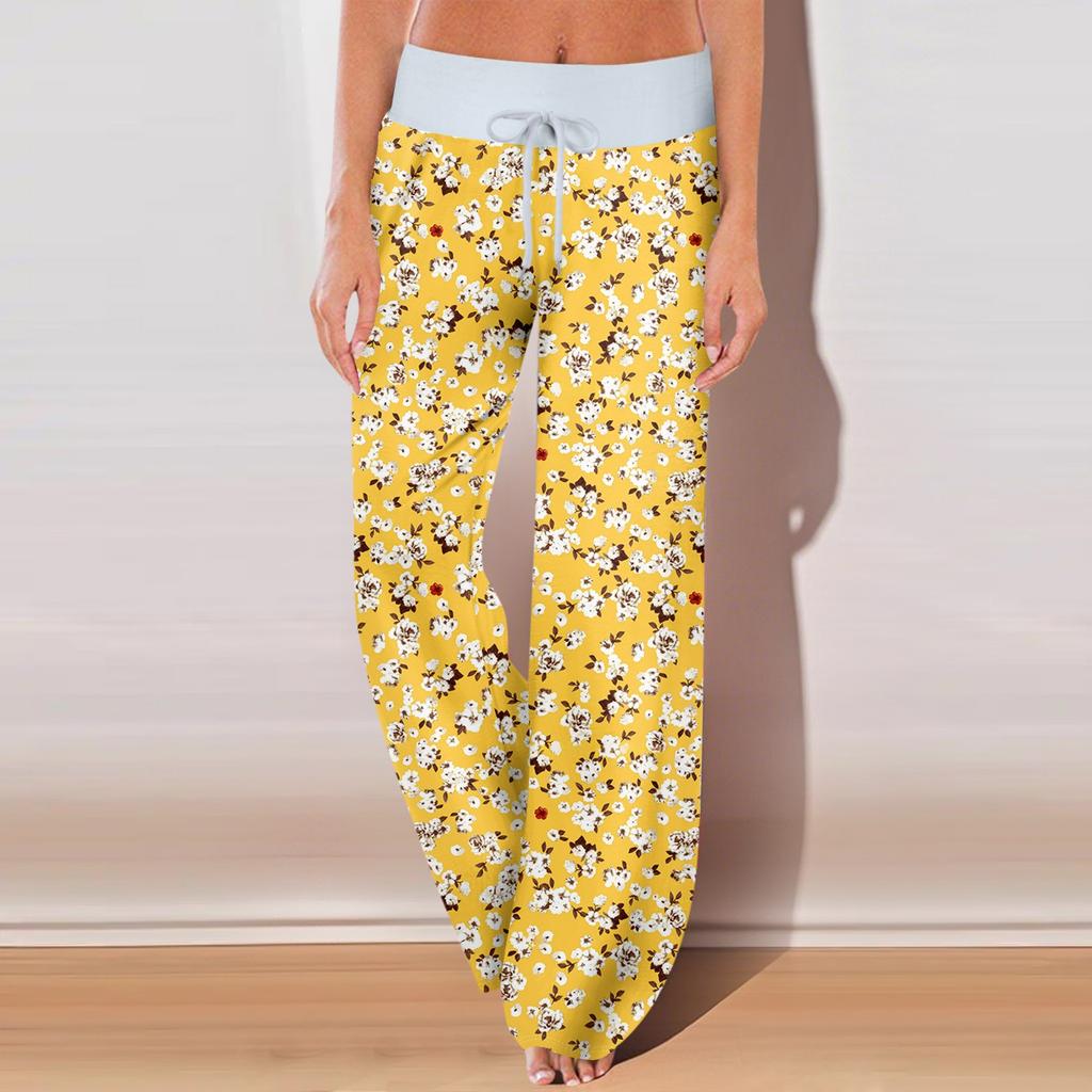 Женские повседневные спортивные брюки с винтажным принтом, пижамные брюки с карманами