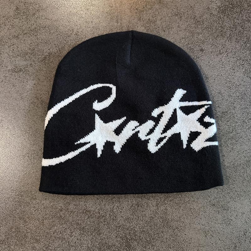 Уличная надпись Контрастный цвет Шерстяные вязаные шапки Осень Зима Теплая Y2K Хип-хоп Кепка Аксессуар