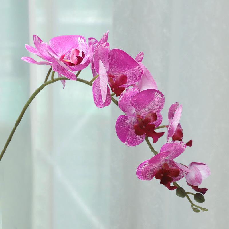 9 головок 3D-печать бабочка орхидея имитация цветка украшение интерьера гостиной свадьба искусственные цветы