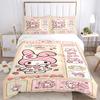 3 шт. Постельное белье My Melody Blooms, Включает 1 пододеяльник и 2 наволочки, Без наполнителя, Мягкое и удобное, Для спальни дома S067