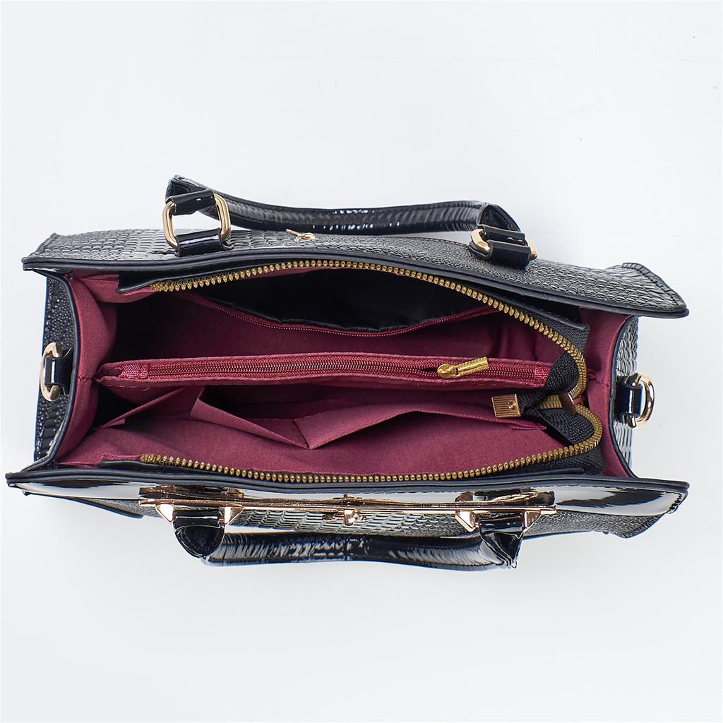 Новая модная яркая кожаная женская сумка с тиснением, простая сумка, повседневная сумка-тоут, большая сумка