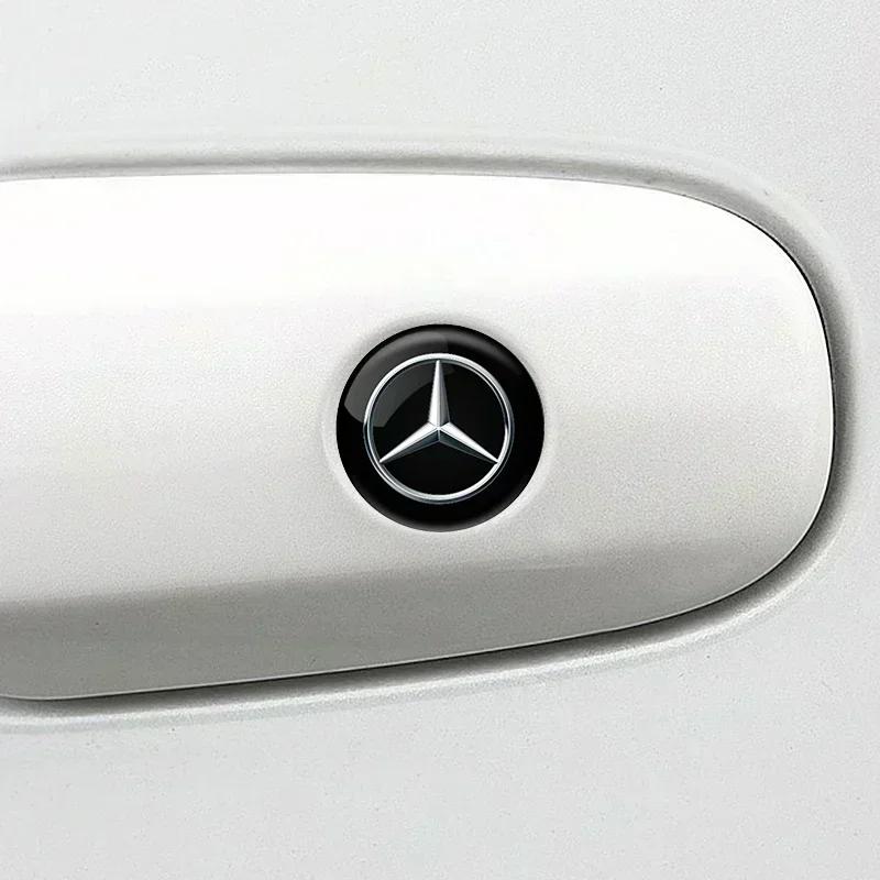 UKY5 Car Door Lock Keyhole Protection Stickers Emblem For Mercedes Benz W166 W212 W213 W246 W176 W205 C180 W167 A B C E Class GLE GLK