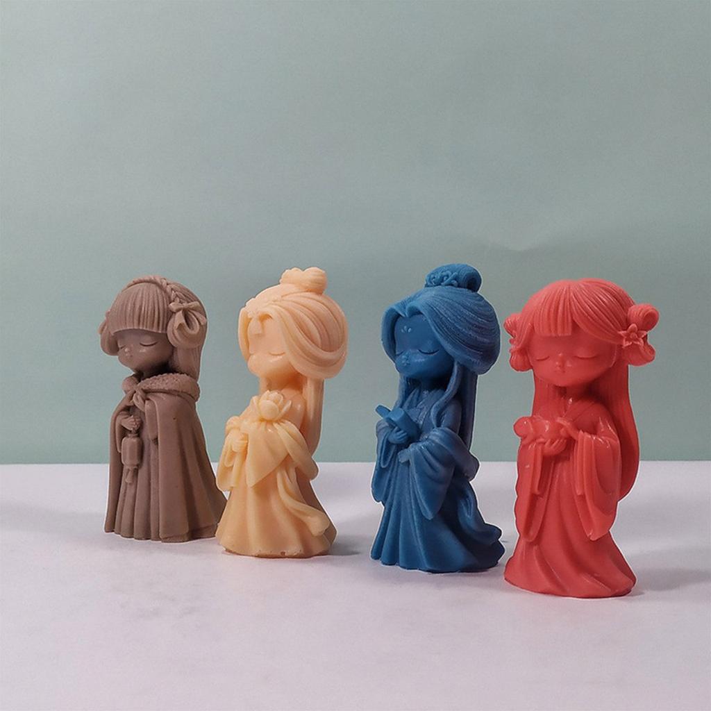 3D Девушка Силиконовая форма для свечей DIY Формы из эпоксидной смолы Настольные украшения Поделки Инструмент для украшения торта Украшения для дома