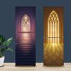 Muslim Style Mandala Refrigerator Sticker Full Film Kitchenware Self-adhesive Waterproof Double Door Freezer Cupboard Decoration Art Mural