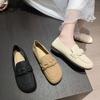Французский с юбкой, маленькие кожаные туфли, женские весенние новые модели 2025 года, два лофера на одну ногу, мягкие кожаные одинарные туфли на мягкой подошве
