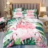 Double Duvet Cover And Pillowcases For Girls,Flamingo And Parrot Bedding,Bird Flowers And Trees Print,Dropship Wholesale,200x200
