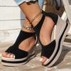 Fashion Summer Heel Platform Sandals Fashion Women's Shoes T-Strap Wedge Heel Sandal Female New Style Outwear High Heel Sandalias Mujer
