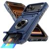 Военный противоударный защитный чехол-броня для iPhone 17 Pro Max Air 14 15 Plus 13 16 Pro Магнитное кольцо-подставка Слот для карт Чехол для телефона