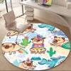 1 шт. Круглый ковер для вечеринки с мопсами, офисный, коврик, подходящий для офиса, под офисные стулья, спальни, гостиной, домашнего декора, декора комнаты