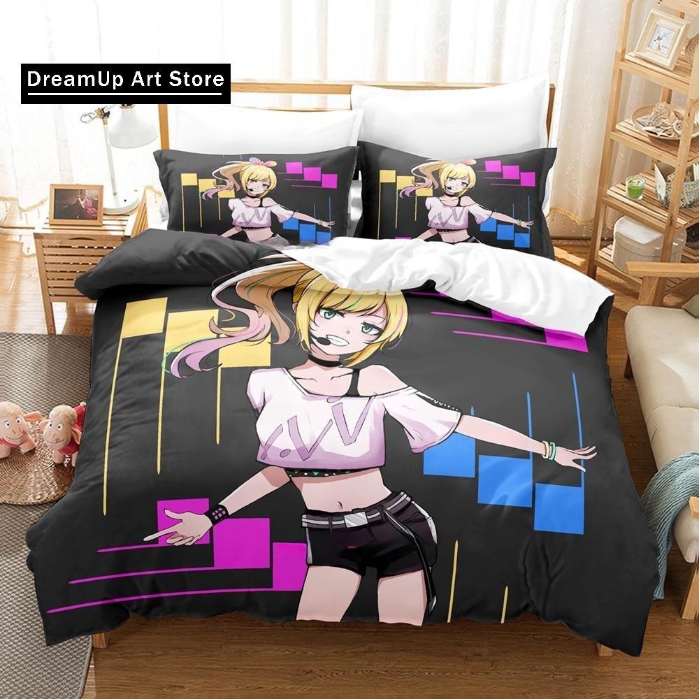 3D-печать аниме Kawaii Girls Kizuna AI Постельное белье Single Twin Full Queen King Size Bed Set Adult Kid Bedroom Duvet cover Sets