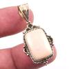 Natural Pink Opal Gemstone 925 Solid Sterling Silver Two Tone Pendant 1.50" d5M90
