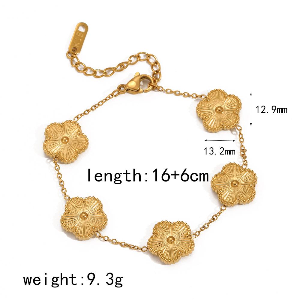 Браслет Liquan из 18-каратного золота с пятью цветами из нержавеющей стали, модный женский универсальный высококачественный браслет из рябчика, не выцветает