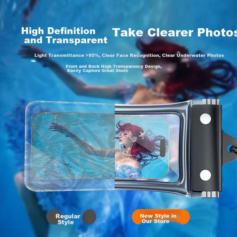 Airbag FloatingWaterproof Phone Case with Touchscreen Functionality for Swimming, Rafting, Underwater Photography