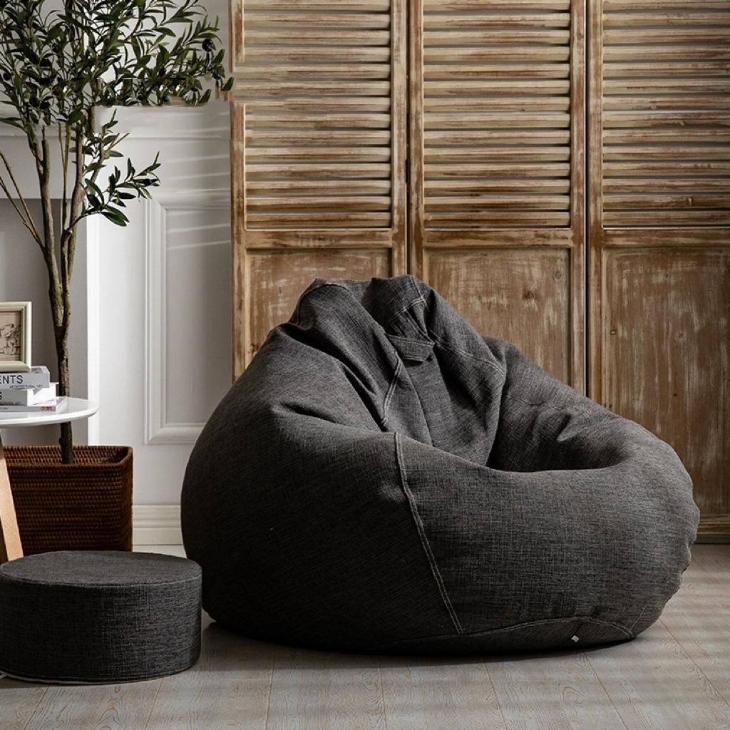 Cotton Linen Striped Washable Bean Bag Sofa for Living Room