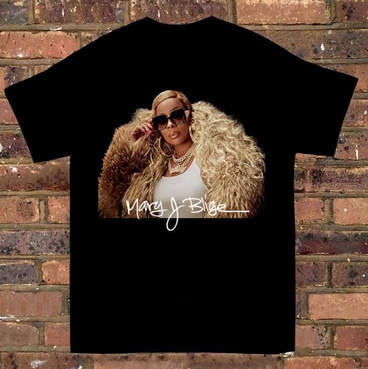 Mary J. Blige For Men Women Black Short Sleeve Unisex Full Size BL1546 Unisex T-Shirt
