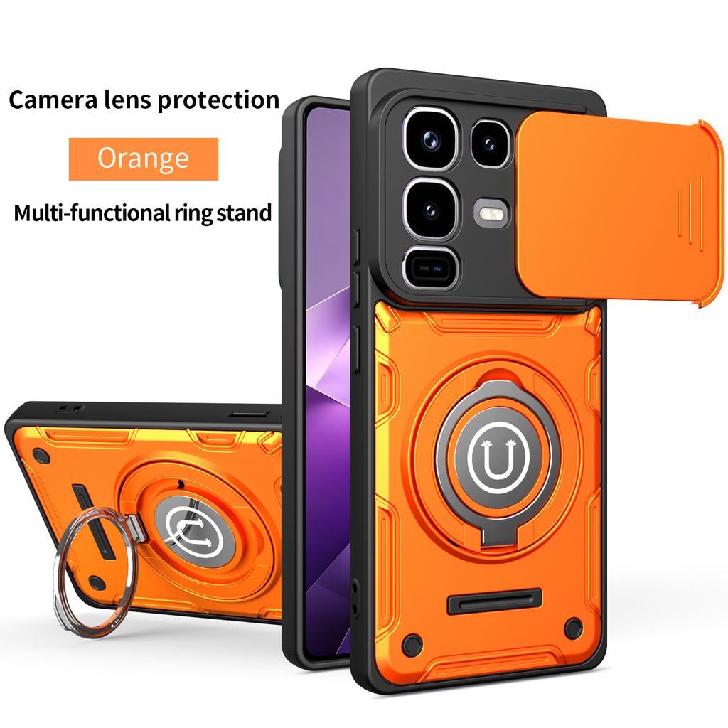 Чехол для Infinix Note 50 4G Чехол для Infinix Note 50 Pro Магнитный Бронированный Чехол с Кольцом-Держателем Чехол для Беспроводной Зарядки Magsafe