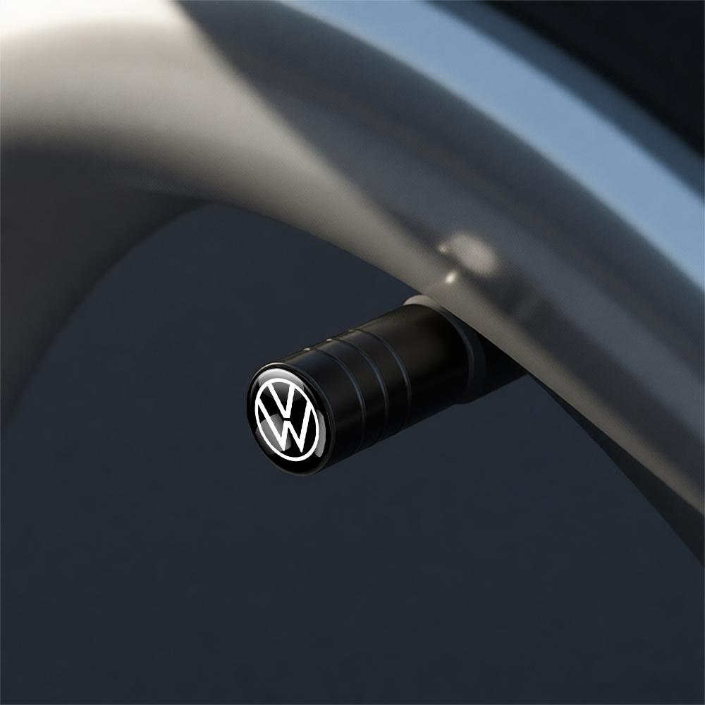 T304Pcs Car Tire Valve Caps Metal Wheel Dust Covers Accessories For Volkswagen VW R Polo Passat Rline Golf Tiguan Jetta GTI Touran
