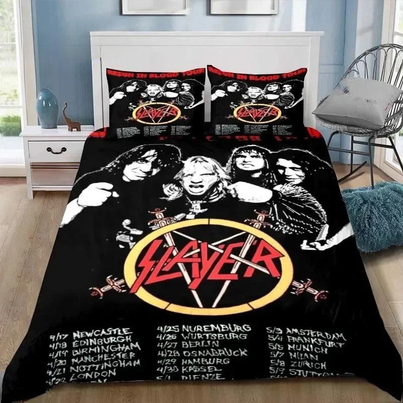 Slayer Хэви-метал группа Музыка Пододеяльник Наволочка Постельное белье Взрослый Мальчик Девочка Украшение спальни Подарок Односпальный Двуспальный Размер