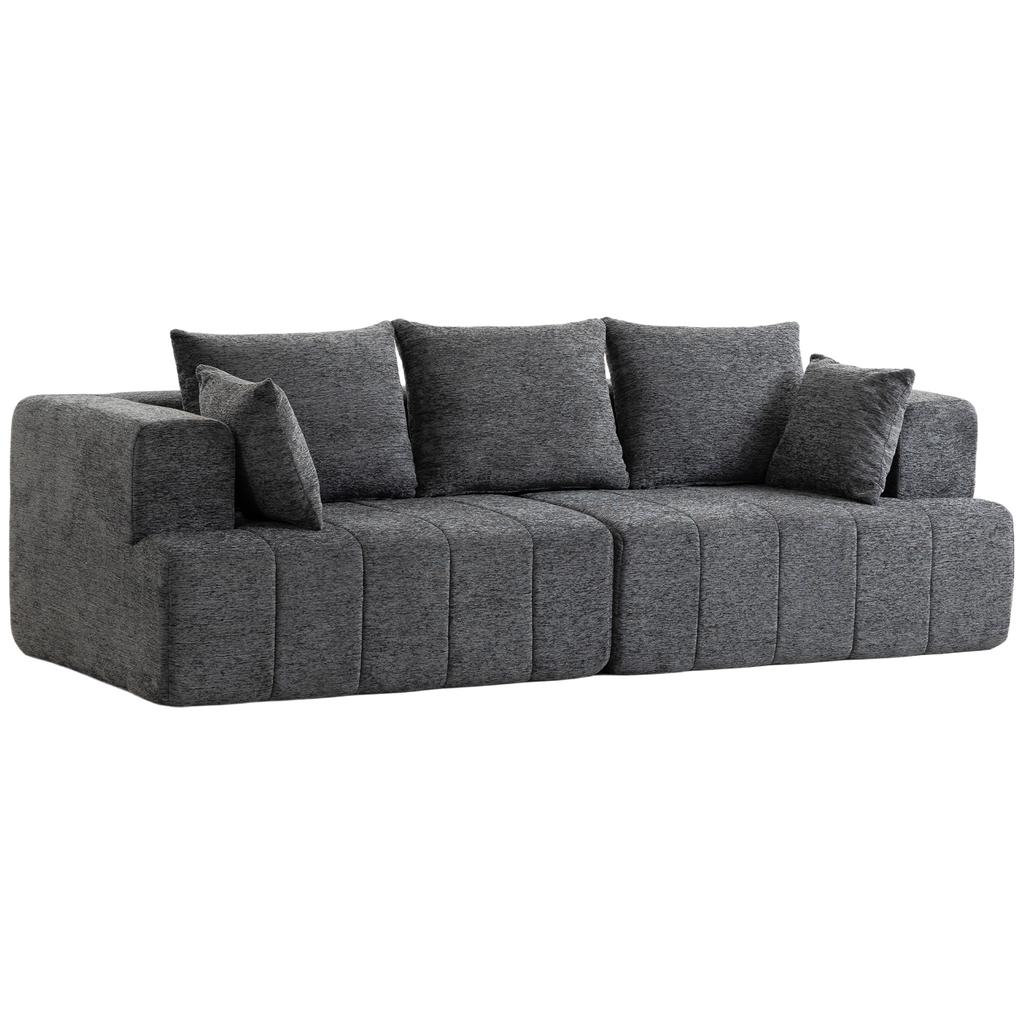 3 Seater Sofa Cloud Sofa Made Of Chenille With Thick Spring Core Cushioning Wide And Deep Seat Wide Armrests Cushions