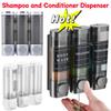 Диспенсер для шампуня для душевой стены, камера, многоразовая бутылка для жидкого мыла, контейнеры для ванной комнаты, прозрачный, 3 камеры