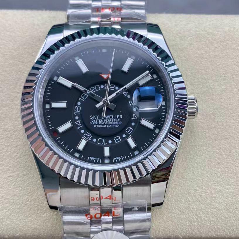 Мужские классические автоматические часы Laojia Tianxingzhe с двумя часовыми поясами и пятизвеньевым браслетом