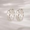 JEWNEL Silver925 Bold Waving One-Touch Earrings