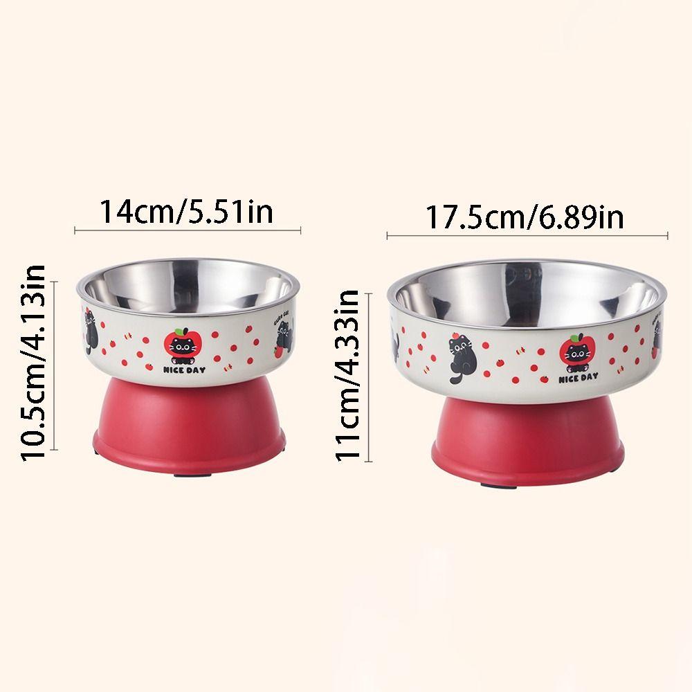 Cartoon Cat Food Water Bowl Anti Slip Elevated Cats Feeder Bowl  for Kitten/Puppy/Bunny
