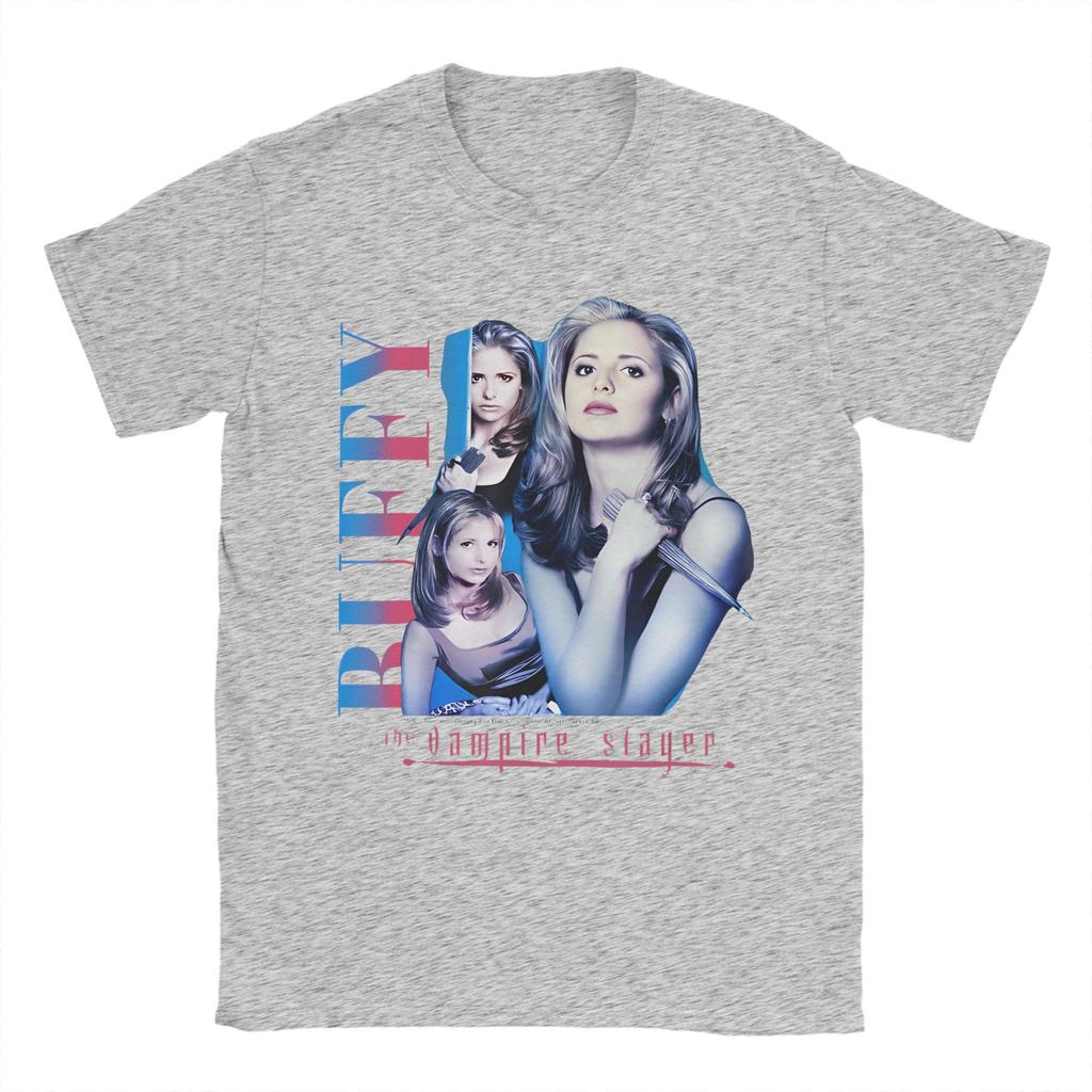 Мужские футболки Buffy The Vampire Slayers Buffy Collage Хлопковые топы Модные футболки с коротким рукавом и круглым вырезом 4XL 5XL 6XL