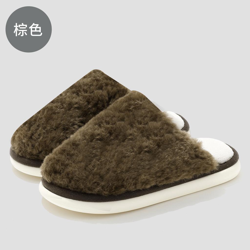 Autumn and Winter Cotton Slippers Couple Indoor Home Household Non-slip Thick Bottom Warm Soft Plush Cotton Mop