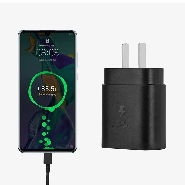 Совместимое 25-ваттное быстрое зарядное устройство для Samsung S23/S22 - Адаптер US/EU/UK с протоколом сверхбыстрой зарядки PPS