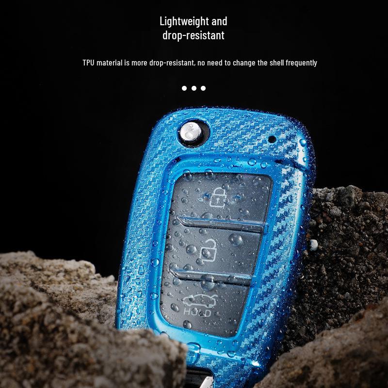 Carbon Fiber Pattern Key Cover for Hyundai Reina, Verna, Ruiyi, Sonata 8