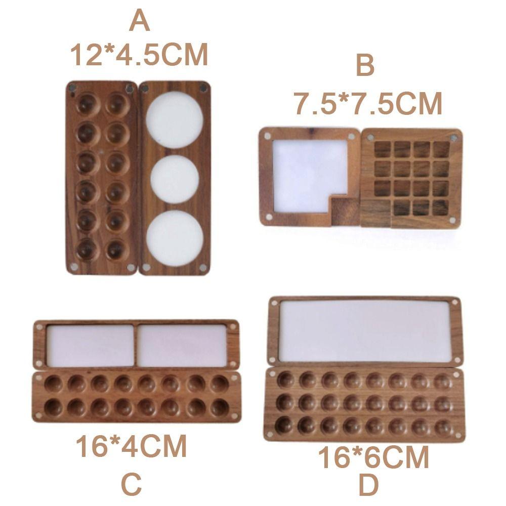 Empty Magnetic Sketch Wooden Portable Watercolor Painting Tool Painting Tray Paint Box Palette
