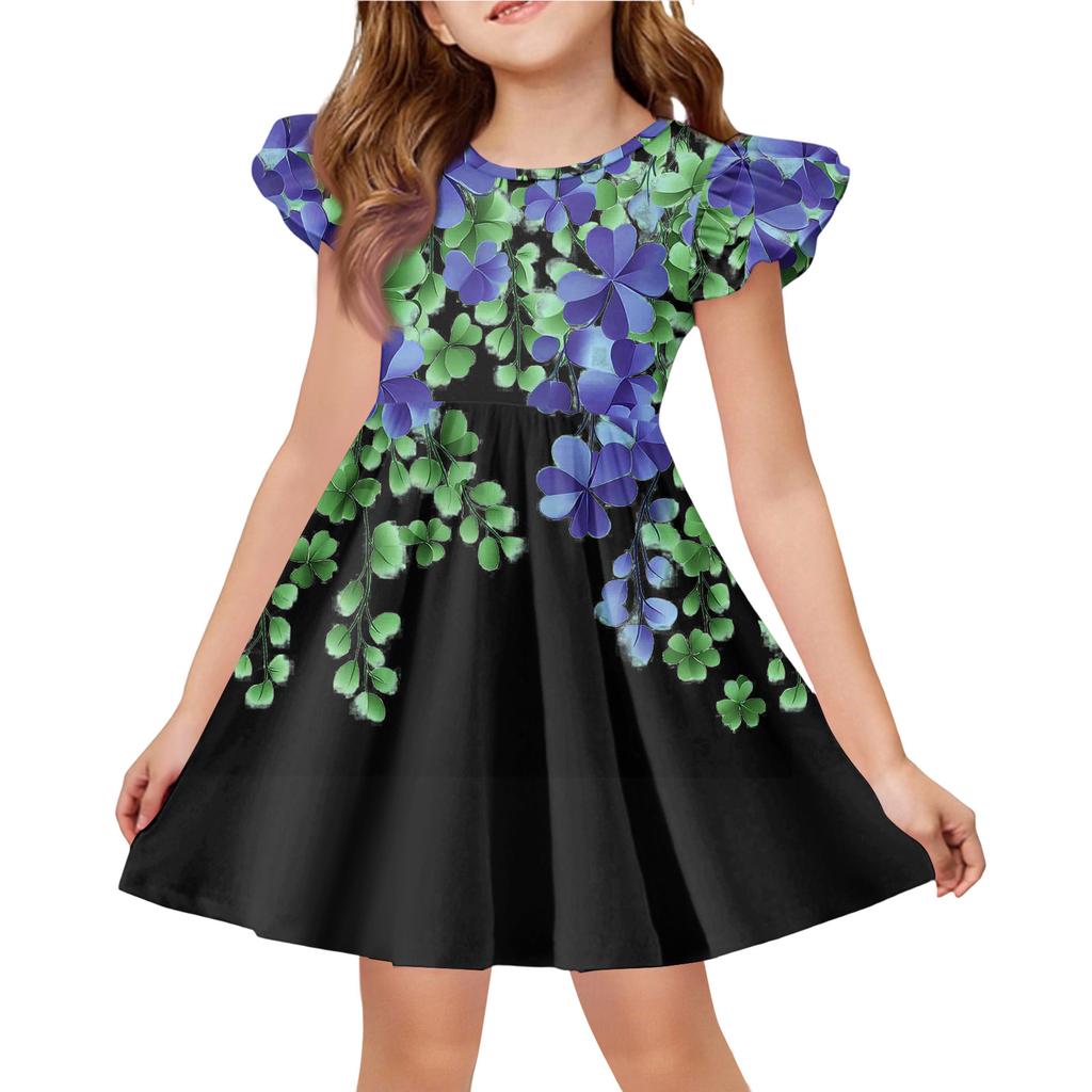 Летнее платье принцессы для девочек - А-силуэтное платье-футболка Ст. День Патрика