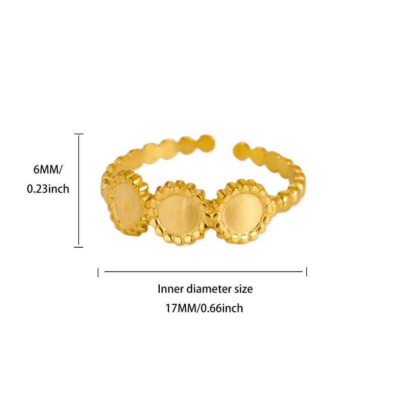 Кольцо из нержавеющей стали с золотым покрытием, геометрическая звезда-цветок, женское, с чувством высокого класса, нишевое кольцо, титановая сталь, ручные украшения