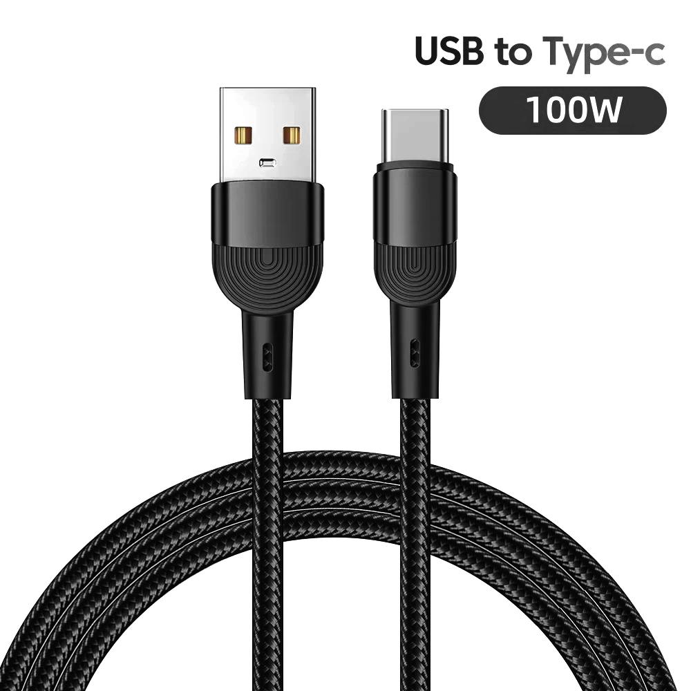 Кабель для быстрой зарядки 100 Вт USB кабель для передачи данных Type C Сверхбыстрый зарядный кабель Плетеный кабель для передачи данных для iPhone 15 16 Xiaomi Huawei Samsung