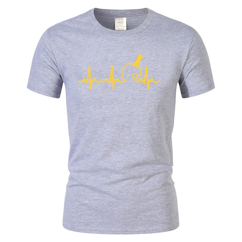 Summer Fashion Table Tennis Heartbeat T Shirt Unisexs Cotton Ping Pong Tops Designer Short Sleeve Casual Basic Tshirt Camisetas