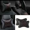 2* PU Leather Car Headrest Neck Pillow Soft Comfy Pillow Cushion 26×18×8cm Hot!