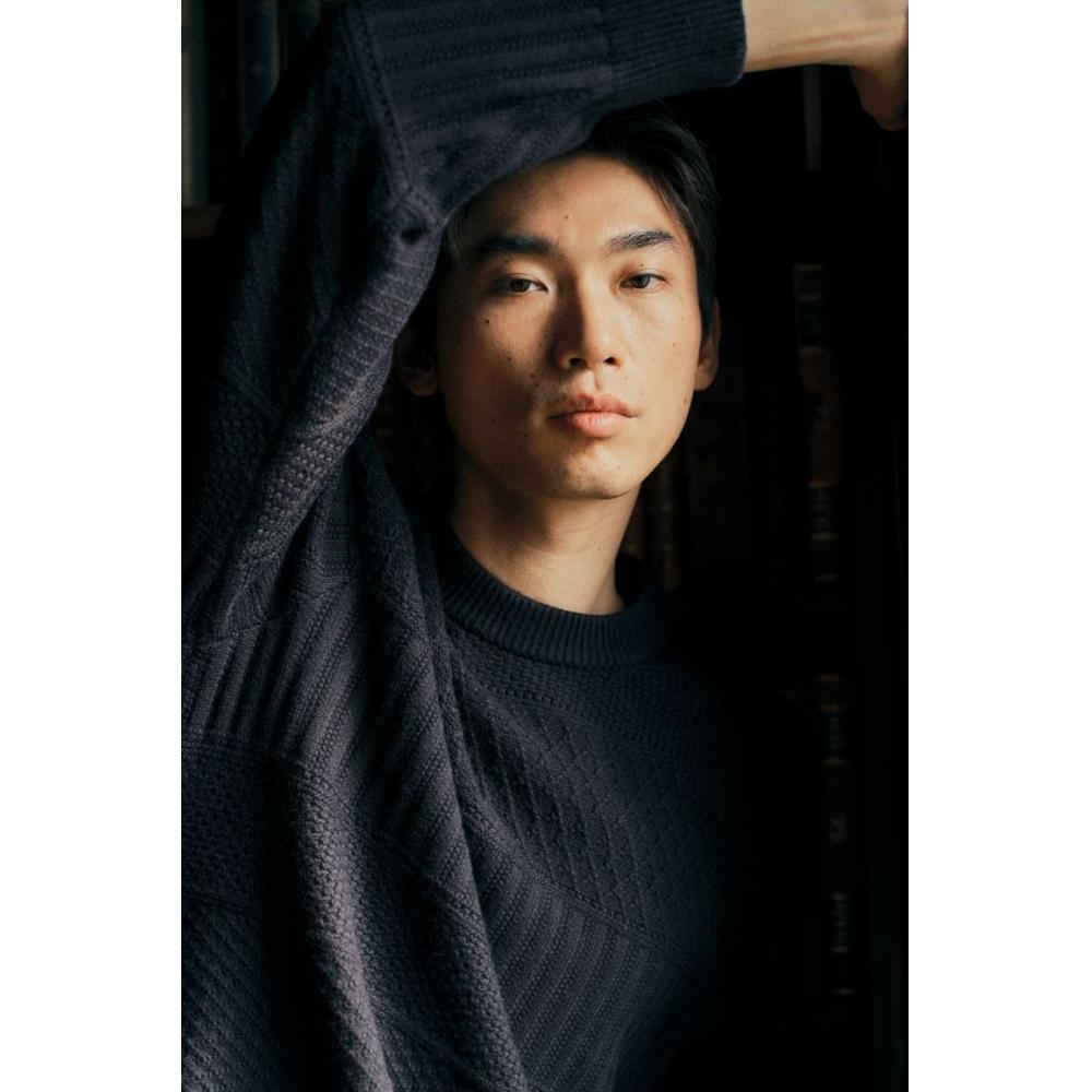 HM Regular Fit Текстурированный трикотажный джемпер Темно-синий