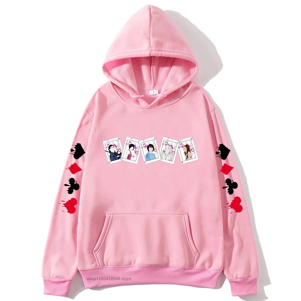 Толстовки Алиса в Пограничье для мужчин женщин Персонажи Карты Осень Зима Флис Уличная одежда